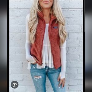 EUC Patagonia Maroon Red Rust Fleece Vest Los Gatos XS